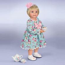 Load image into Gallery viewer, The Ashton-Drake Galleries So Truly Real Tea for Two Toddler Girl Doll Featuring A Finely Tailored Floral Ensemble and Comes with A 3-Piece Porcelain Tea Set and Picnic Blanket - RCE Global Solutions
