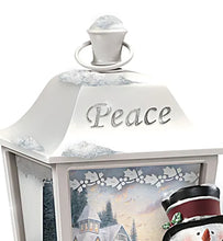 Load image into Gallery viewer, The Bradford Exchange Peace Thomas Kinkade Lights of the Holiday Lantern Collection Issue #1 Illuminated Fully Sculpted and Hand-painted 8-inches - RCE Global Solutions
