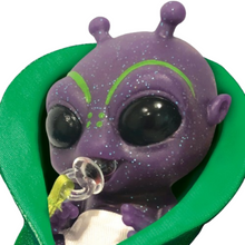 Load image into Gallery viewer, The Ashton-Drake Galleries Aeros Out-of-This-World Alien Baby Doll Collection Issue #6 Miniature Alien Babies Handcrafted TrueTouch® Silicone Sparkling Glitter and Hand-Painted Details Include Pacifiers Swaddling Blankets and Cloth Diapers 4-inches - RCE Global Solutions
