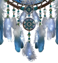 Load image into Gallery viewer, The Bradford Exchange Spirit Of Family Wall Decor Art Dreamcatchers With Fiber Optic Lights Beautifully Adorned with Real Feathers by Abraham Hunter 12.5-inches - RCE Global Solutions
