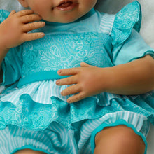 Load image into Gallery viewer, The Ashton-Drake Galleries So Truly Real African-American Baby Doll Destiny, Hold That Pose Technology, RealTouch Vinyl, Blue Romper - RCE Global Solutions
