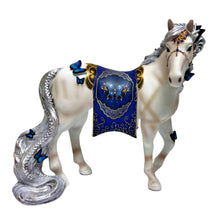 Load image into Gallery viewer, The Hamilton Collection Enchanting Wonders Figurine Collection Graceful Beauty Horse Handcrafted in Artists Resin with Sculpted Butterflies Metallic Accents and Tapestry Saddle Blanket by Nene Thomas 5-inches
