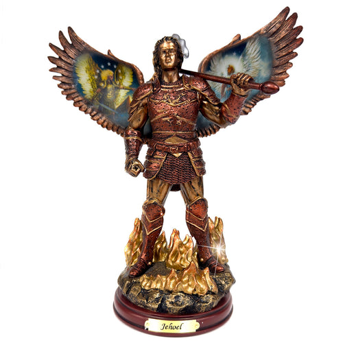The Bradford Exchange Archangels of Light Cold-Cast Bronze Sculpture Collection Issue #32:'Jehoel: Fire of God' Inspired by Renaissance Art and with Artwork by Howard David Johnson 10-Inches - RCE Global Solutions