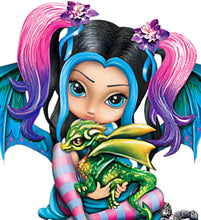 Load image into Gallery viewer, The Bradford Exchange Forever Entwined Fantasy Companions Clock Collection Issue #1 Fairy and Dragon Gloriously Crafted of Clear Crystalline by Jasmine Becket-Griffith 6-inches
