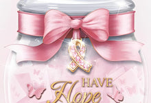 Load image into Gallery viewer, The Bradford Exchange Breast Cancer Awareness Musical Pink Ribbon Butterfly-Themed Wish Jar with 22K Gold Lettering and 365 Pink Cards Plays Melody You Are So Beautiful 7-inches - RCE Global Solutions
