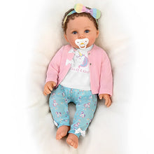 Load image into Gallery viewer, The Ashton-Drake Galleries One of A Kind Katherine Lifelike So Truly Real® Baby Girl Doll Weighted with Soft RealTouch® Vinyl Skin and Extra Coordinating Cardigan with Pants by Ping Lau 18&quot;-Inches - RCE Global Solutions
