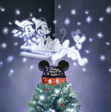 Load image into Gallery viewer, The Bradford Exchange Disney Making Spirits Bright Tree Topper Handcrafted Mickey Mouse, Minnie Mouse &amp; Pluto with Rotating Holographic Illumination Christmas Decorations 6.5-Inches - RCE Global Solutions
