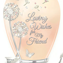 Load image into Gallery viewer, The Bradford Exchange Loving Wishes for My Friend Heirloom Porcelain Musical Wish Jar with Platinum Accents Faux Jewels and 365 Inspirational Messages Hand-Glazed Three Times for a Gleaming Pearlized Finish Plays &#39;You Are So Beautiful&#39; 7.25-inches - RCE Global Solutions
