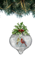 Load image into Gallery viewer, The Bradford Exchange Winter Wildlife Ornament Collection Issue #2 Portraits of Songbirds Handcrafted Glass Ornaments with Frosted Finish, LED Illumination &amp; Festive Accents Christmas Decorations by Hautman Brothers 4-Inches - RCE Global Solutions
