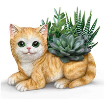Load image into Gallery viewer, The Bradford Exchange Paw Prints Plant Everlasting Love Table Centerpiece Cat Planter With Always In Bloom Succulents 6.5-inches - RCE Global Solutions
