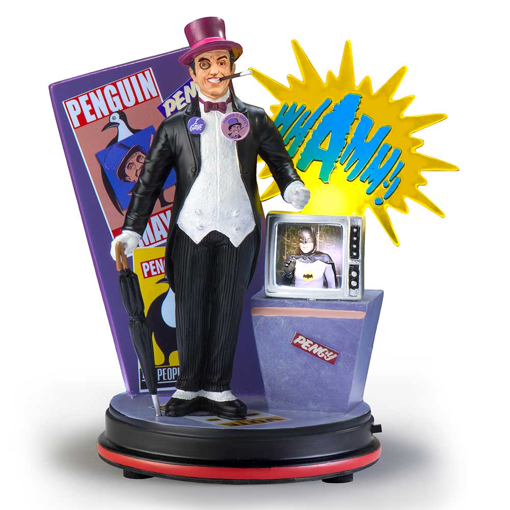 The Bradford Exchange Penguin Batman Classic TV Series Figurine Collection Issue #5 Iconic Heroes and Villains of Gotham City Handcrafted Caped Ensembles Decor and Lights Up 7.5-inches - RCE Global Solutions