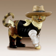 Load image into Gallery viewer, The Hamilton Collection Rebel With A Claws from Spurs &#39;N Fur Kitty Cowboys Figurine Collection Issue #4 Kitten Figurine 5.25-inches
