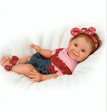 Load image into Gallery viewer, The Ashton-Drake Galleries Little Rhinestone Cowgirl Baby Doll So Truly Real® Lifelike Baby Doll with RealTouch® Vinyl, Hand-Rooted Hair, and Custom Country-Style by Ping Lau 18-Inches
