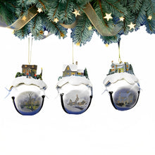 Load image into Gallery viewer, The Ashton-Drake Galleries Winter Sleigh Bells #10 Ornament Collection Set of 3 Christmas Decoration by Thomas Kinkade 3-inches - RCE Global Solutions
