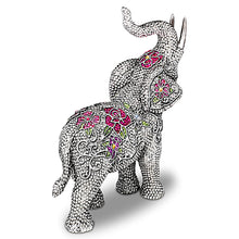 Load image into Gallery viewer, The Hamilton Collection Blake Jensen Legends of Fortune Elephant Figurine Features Hand Set Faux Gems in Pave Style Setting With Bas-relief Floral Patterns and Swarovski Crystal Accents 7&quot;-Inches - RCE Global Solutions
