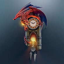 Load image into Gallery viewer, The Bradford Exchange Sculptural Dragon Wall Clock with Gothic Cathedral Case Lights Up and Roars - RCE Global Solutions
