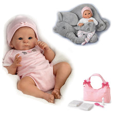 Load image into Gallery viewer, The Ashton-Drake Galleries Little Peanut Lifelike So Truly Real® Baby Girl Doll Soft RealTouch® Vinyl Skin with Deluxe Bundle Set Includes Additional Outfit Diaper Bag and Plush Elephant 17&quot;-Inches - RCE Global Solutions
