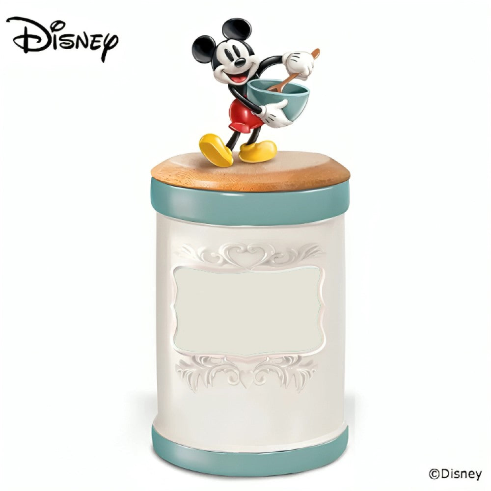 The Bradford Exchange Disney Mickey Mouse Mickey and Friends Kitchen Canister Collection Issue #4 Stoneware Canister with Hand-Painted Sculpture of Mickey Mouse Striking a Classic Cooking Pose 8