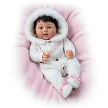 Load image into Gallery viewer, The Ashton-Drake Galleries Yuki, The Brightest Star Baby Doll So Truly Real® with Faux Fur-lined Hood RealTouch® Vinyl Skin Hand-rooted Hair, Poseable, Weighted Cloth Body by Ping Lau 19-inches - RCE Global Solutions
