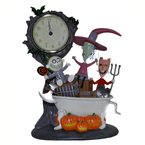 The Hamilton Collection Disney Tim Burton's The Nightmare Before Christmas Trio Of Terror Clock Handcrafted & Sculpted Issue #2 Halloween Decoration 7.5-inches
