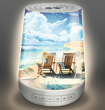 Load image into Gallery viewer, The Bradford Exchange Seaside Sleep Sound Machine Nightlight + 24 Relaxing Sounds Ocean-Inspired Art &amp; Soothing Ambience 6-Inches - RCE Global Solutions
