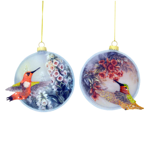The Bradford Exchange Lena Liu Wings of Wonder Spirit of The Season Hummingbird Ornament Collection Issue #3 Set of 2 Christmas Decoration 3D Glass Sculptures 4-inches - RCE Global Solutions