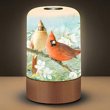 Load image into Gallery viewer, The Bradford Exchange Cheerful Cardinals Issue #1 from Garden Visitors Illuminated Table Centerpiece Collection Touch Activated with Songbird Art from the Hautman Brothers 5.75-inches - RCE Global Solutions
