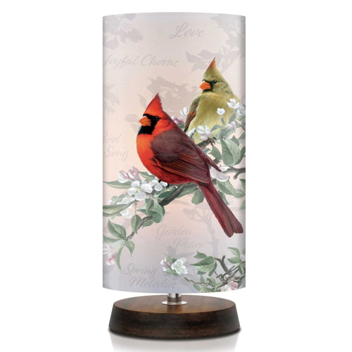 The Bradford Exchange Charming Cardinal Accent Lamp Cheerful Bird Design Wrinkle-Free Fabric Shade With Scripted Messages by James Hautman 15