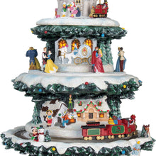 Load image into Gallery viewer, The Bradford Exchange Wonderful World Of Disney Ultimate 75 Character Tabletop Christmas Tree Decoration Mickey Cinderella Pooh and More 10 Scenes 20 Led Lights 4 Tiers of Movement and Music 16-Inches - RCE Global Solutions
