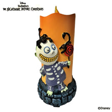Load image into Gallery viewer, The Bradford Exchange Disney The Nightmare Before Christmas Candle Collection Issue #6 Barrel LED Flameless Candle with Sculpted Details 7-inches
