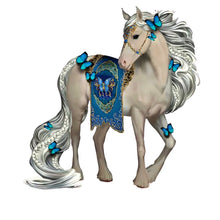 Load image into Gallery viewer, The Hamilton Collection Enchanting Wonders Figurine Collection Graceful Beauty Horse Handcrafted in Artists Resin with Sculpted Butterflies Metallic Accents and Tapestry Saddle Blanket by Nene Thomas 5-inches
