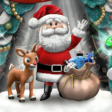 Load image into Gallery viewer, The Hamilton Collection Rudolph the Red-Nosed Reindeer Merry Christmas from Rudolph and Friends Figurine Expertly Crafted Illuminated Christmas Decoration 8-inches - RCE Global Solutions

