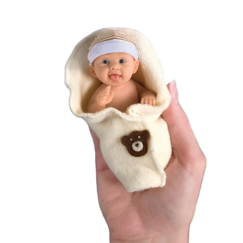 The Ashton - Drake Galleries Bundle Of Laughter Issue #5 Hand-Painted Lifelike Pint-Sized Sweet-As-Can-Be Babies  Miniature Baby Doll by Sherry Rawn 4-inches - RCE Global Solutions