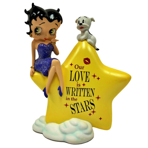 The Hamilton Collection Betty Boop™ 'Our Love Is Written In The Stars' with Pudgy™ Issue #2 of Our Love Is Out of This World Figurine Collection Hand-Painted with Glitter and Metallic Accents 5