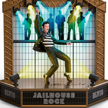 Load image into Gallery viewer, The Bradford Exchange Elvis Jailhouse Rock Sculpture Masterpiece Edition Hand-Painted Figurine with Illuminated Jailhouse Backdrop LED Spotlights and 2-Minute 30-Second Music 6-Inches
