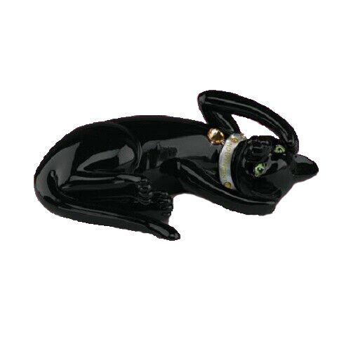 The Hamilton Collection 'Serene' Virtues of The Black Cat Figurine with Swarovski High-Gloss Finish 6.5-inches - RCE Global Solutions