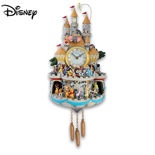 The Bradford Exchange Disney Timeless Magic Musical Wall Cuckoo Clock Masterpiece Handmade With 43 Rotating Characters Castle Windows Light Up Plays Melody A Dream is a Wish Your Heart Makes 20-Inches - RCE Global Solutions