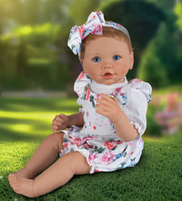 Load image into Gallery viewer, The Ashton-Drake Galleries Secret Garden Baby Doll Lifelike Doll with RealTouch® Vinyl, Hand-Rooted Hair &amp; Custom Floral Outfit Poseable &amp; Weighted for Realistic Cuddles by Linda Murray 19-Inches - RCE Global Solutions
