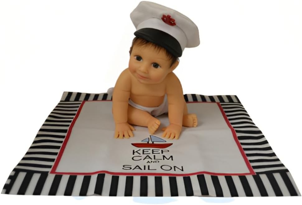 The Ashton-Drake Galleries Keep Calm, Sail On Cute Hats Off To You Collection Baby Doll Crafted by Master Sculptor Sherry Rawn 5 1/2- inches - RCE Global Solutions