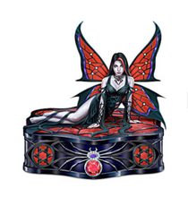 Load image into Gallery viewer, Anne Stokes GOTHIC Spider Web Fairy Keepsake SPIDER&#39;S WEB BOX Arachnafairia - RCE Global Solutions
