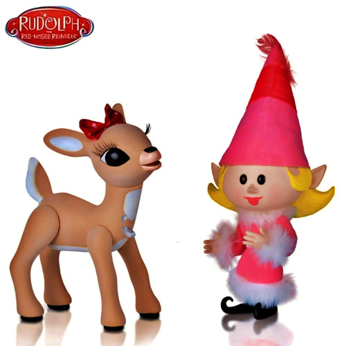 The Ashton-Drake Galleries Rudolph the Red-Nosed Reindeer Figure Collection Issue #4 Clarice And The Girl Elf Hand-Painted Christmas Decoration 1:1 Scale with Authentic Costuming 13-Inches - RCE Global Solutions