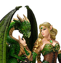 Load image into Gallery viewer, The Bradford Exchange Dragon Realms Sculpture Collection Issue #1:cForest Realm Fellowship Handcrafted Elfin Princess Aisling &amp; Forest Dragon Willowfang Fantasy Artwork 8.25-inches
