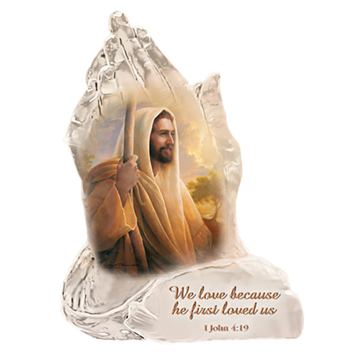 The Bradford Exchange He First Loved Us Issue #8 Praying Hands Religious Art Collectible Figurine with Art by Greg Olsen 6-inches - RCE Global Solutions