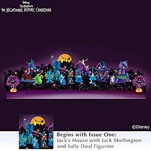 Load image into Gallery viewer, The Bradford Exchange Disney Hawthorne Village Division The Nightmare Before Christmas Illuminated Blacklight Garland Collection Issue #1 Jack&#39;s House with Jack Skellington and Sally Dual Figurine 6.75&quot; H Sculpture, 4.25&quot; H Figurine - RCE Global Solutions
