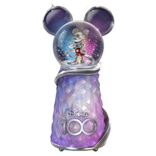 Load image into Gallery viewer, The Bradford Exchange Disney 100 Years of Wonder Masterpiece Glitter Globe Mickey Mouse Collectible with Color-Changing Lights 10.5-inches
