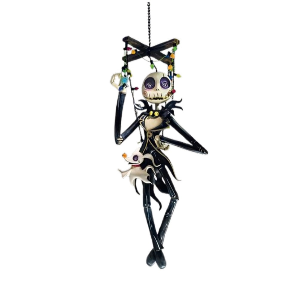 The Bradford Exchange Tim Burton's The Nightmare Before Christmas It's Time for a Good Scare Collection Issue #1: 'Dreadfully Dashing Bone Dad' Handcrafted Marionette Figurine with Christmas Lights 12-Inches