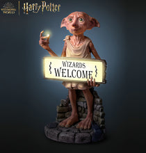 Load image into Gallery viewer, The Bradford Exchange HARRY POTTER DOBBY The House Elf Solar Welcome Sign Light-Up Sculpture Hand-Painted &amp; Weather-Resistant Officially Licensed Gift for Fans 15-inches
