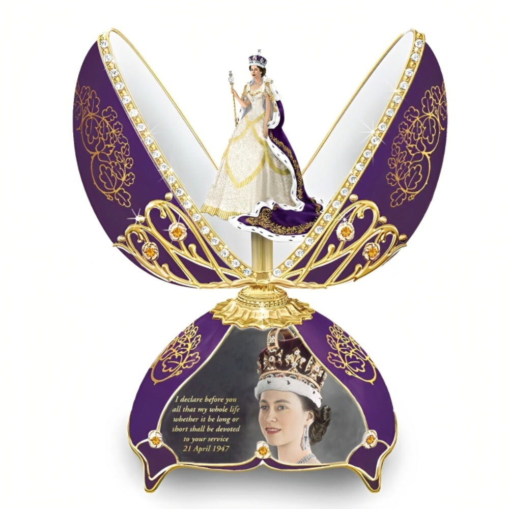 The Bradford Exchange Queen Elizabeth II Egg Music Box 6.5-inches - RCE Global Solutions