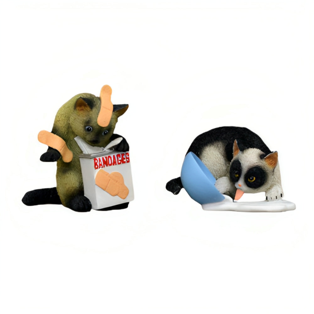 The Hamilton Collection Little Cat-astrophies Collection Issue #3 Set of 2 Adorable Kittens in Miniature Delightful Feline Mischief and Playfulness Cats Figurine 2.75 to 3-inches - RCE Global Solutions