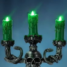 Load image into Gallery viewer, The Bradford Exchange Harry Potter Dark Art Candelabra Collection Issue #1: The Dark Mark Inspired by Voldemort Handcrafted and Hand-painted Illuminated Flameless Candle Halloween Decor 10-inches
